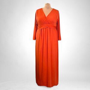 KOHLS Women's Plus Size Long Dress V Neck Empire Waist, NWT! 3XL